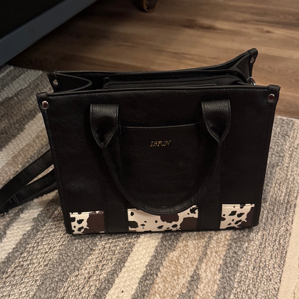 Black and White Cow Print Tote Bag